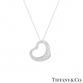 Tiffany & Co. Platinum Diamond Elsa Peretti Pendant Tiffany & Co. Platinum Diamond Elsa Peretti Pendant